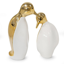  Rina pingvin figura Fehér/arany 16x16x29 cm dekoráció
