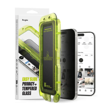 Ringke Easy Slide Privacy - iPhone 17 edzett üvegfólia (2db), felhelyező kerettel mobiltelefon kellék