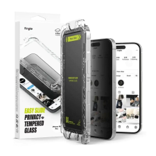 Ringke iPhone 16 Pro Easy Slide betekintésgátló prémium edzett kijelzővédő 9H üvegfólia felhelyezési mobiltelefon kellék