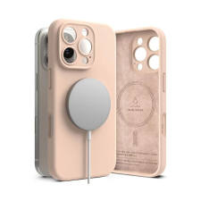 Ringke iPhone 16 Pro Max Silicone mágneses tok, Pink Sand tok és táska