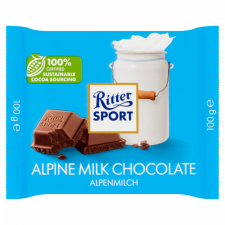  Ritter Sport alpesi tejcsokoládé 100 g csokoládé és édesség