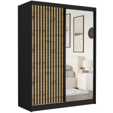  RIVANO VII. Gardróbszekrény tükörrel 150x200x60 - fekete bútor