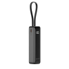 Rixus RXPB03 külső akkumulátor power bank 5000 mAh 5V fekete, akkumulátor kijelzővel, hordozó szíjjal, USB-C/USB-A kompatibilis RIXUS Elektronika Akkumulátorok