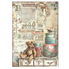  Rizspapir - Brocante Antiques teddy bears dekorációs kellék