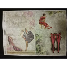 Rizspapír cipők decoupage papír