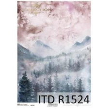  Rizspapír - hegyek dekorációs kellék