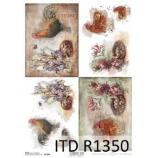  Rizspapír - kakasok, tyúkok dekorációs kellék