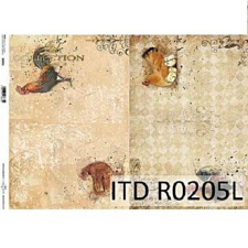Rizspapír - kakasok, tyúkok dekorációs kellék