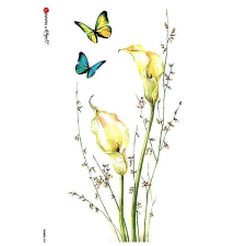  Rizspapír - kála pillangókkal dekorációs kellék