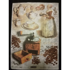 Rizspapír kávés decoupage papír