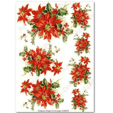  Rizspapír - Mikulásvirágok dekorációs kellék