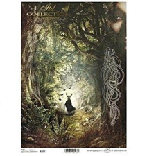  Rizspapír - misztikus erdő dekorációs kellék