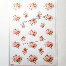  Rizspapír, pici rózsák dekorációs kellék