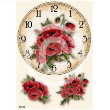  Rizspapír – pipacsos óra dekorációs kellék