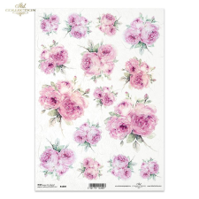 Rizspapír - Shabby Chic rózsák dekorációs kellék