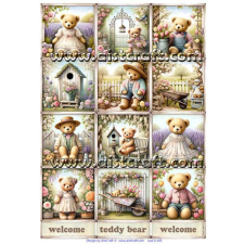 Rizspapír - Teddy Bears dekorációs kellék