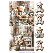 Rizspapír - Teddy Bears dekorációs kellék