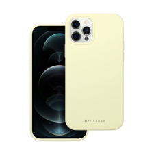 ROAR Apple iPhone 12 Pro prémium szilikon tok velúr béléssel, világossárga tok és táska