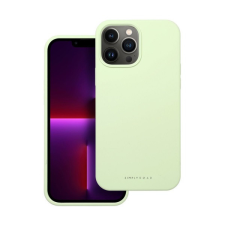 ROAR Apple iPhone 13 Pro Max prémium szilikon tok velúr béléssel, világoszöld tok és táska