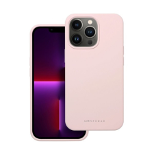 ROAR Apple iPhone 13 Pro prémium szilikon tok velúr béléssel, világos rózsaszín tok és táska