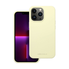 ROAR Apple iPhone 13 Pro prémium szilikon tok velúr béléssel, világossárga (5903396250231) tok és táska