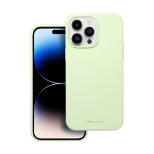 ROAR Apple iPhone 14 Pro Max prémium szilikon tok velúr béléssel, világoszöld tok és táska