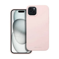 ROAR Apple iPhone 15 Plus prémium szilikon tok velúr béléssel világos rózsaszín tok és táska