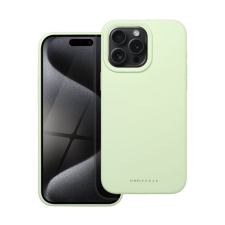 ROAR Apple iPhone 15 Pro Max prémium szilikon tok velúr béléssel, világoszöld tok és táska