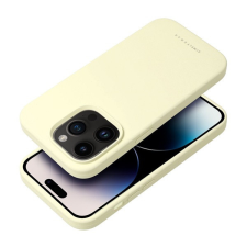 ROAR Apple iPhone 16 prémium szilikon tok velúr béléssel, világossárga tok és táska
