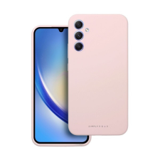 ROAR Samsung Galaxy A34 5G prémium szilikon tok velúr béléssel, világos rózsaszín tok és táska