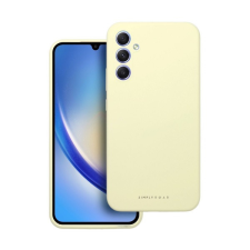 ROAR Samsung Galaxy A34 5G prémium szilikon tok velúr béléssel, világossárga tok és táska