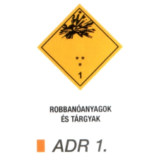  Robbanó anyagok és tárgyak ADR 1 információs címke