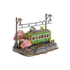  RoboTime 3D fa puzzle Virágzó Sakura állomás puzzle, kirakós