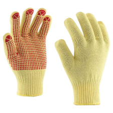 Rock Safety MAMMOTH-2T-DOT Kétszálas kötött Kevlar® kesztyű, PVC pontozással védőkesztyű