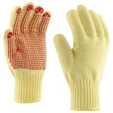 Rock Safety MAMMOTH-4T-DOT Négyszálas kötött Kevlar® kesztyű, PVC pontozással
