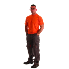 Rock Safety Pantalon de protectie ,talie Gri/Orange multiple buzunare - marimea 2XL munkaruha