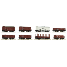 Roco 8 részes teherkocsi szett DRG - 44003 H0 1:87 méretarány makett
