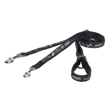 ROGZ FANCY DRESS Multi-póráz M 1,8 m Fekete csontmintás nyakörv, póráz, hám kutyáknak