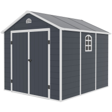  ROJAPLAST AVE "H" 8X9 MŰANYAG KERTI HÁZ, TÁROLÓ, SÖTÉTSZÜRKE kerti tárolás