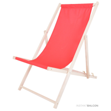 Rojaplast Bükkfa dönthető állítható nyugágy, strandszék piros - BAHAMA RED kerti bútor