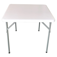 Rojaplast műanyag összecsukható kemping, vendéglátó asztal fém lábakkal, 86×86 cm kerti bútor