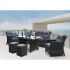 Rojaplast San diego exkluzív alumínium-polyrattan kerti bútor garnitúra - antracit/szürke