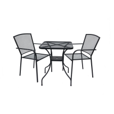 Rojaplast Valentina fém kerti bútor szett, 2db székkel, fekete kerti bútor