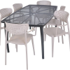 Rojaplast ZWMT-24 kerti asztal 1 + 6 kerti szék szett, AIRE ARMCHAIR