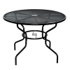 Rojaplast ZWMT-51 fém kerti körasztal, napernyőlyukkal, ø 106 x 71 cm - fekete 610