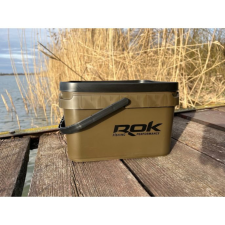  Rok Fishing Performance - GreenBrown Square Bucket 10 literes vödör + tető horgászkiegészítő