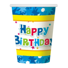 Róka Happy Birthday Blue papír pohár 6 db-os 270 ml party kellék