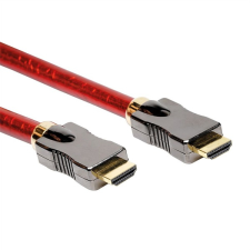 ROLINE 11.04.5903A HDMI (apa - apa) kábel 3m - Piros kábel és adapter