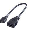ROLINE Adapter HDMI A - D (Micro HDMI), High Speed + Ethernet, 4K@30Hz, F/M, 0,15m, Fekete (JAB-1861940)