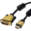 ROLINE DVI Csatlakozókábel DVI-D 24+1 pólusú Csatlakozódugó, HDMI-A dugó 2.00 m Többszínű 11.04.5891 Árnyékolt DVI kábel (11.04.5891)